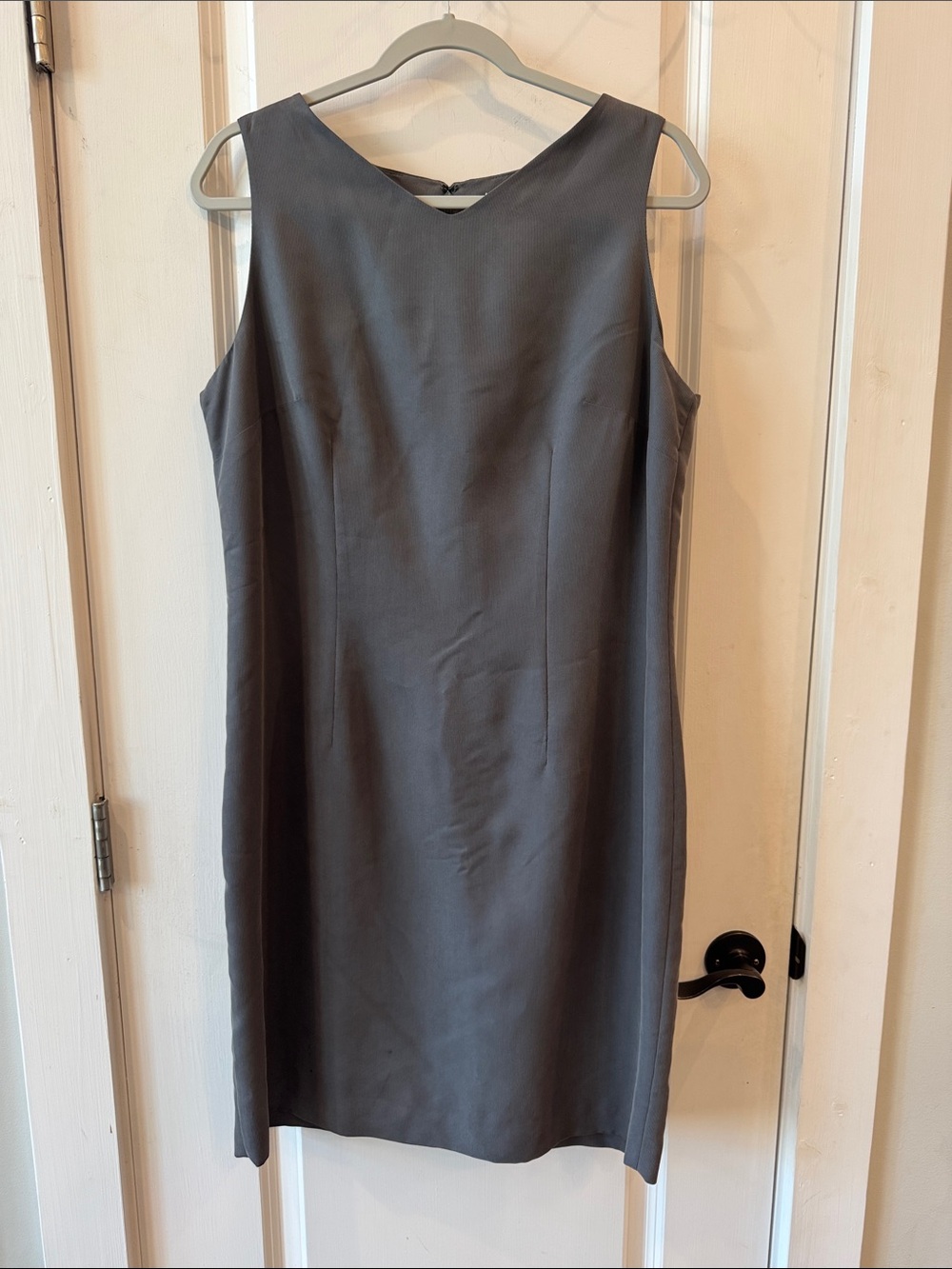 Amanda Smith Gray Sleeveless Sheath Dress Wear to Work Piece